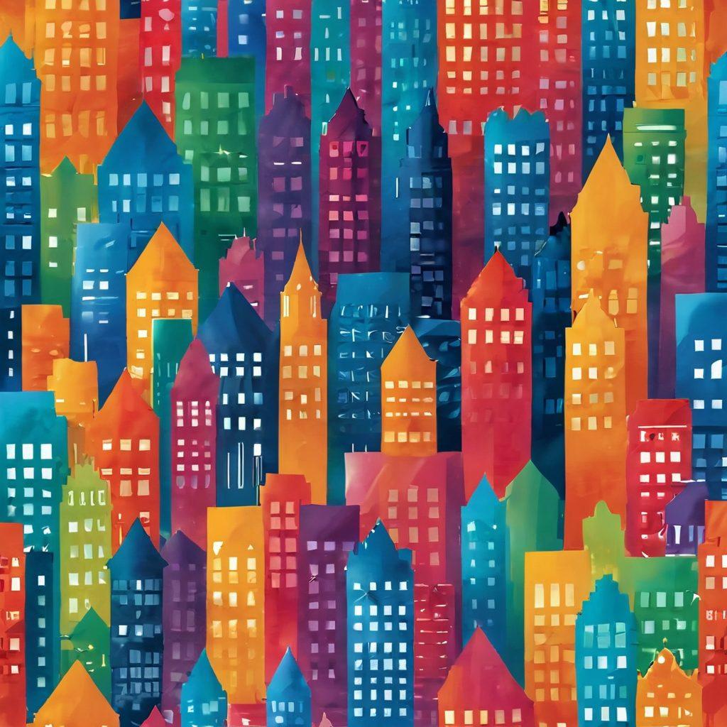 A dynamic city skyline showcasing luxurious properties with 'For Sale' signs, a diverse group of people negotiating deals, and a graph symbolizing upward financial trends in the foreground. Bright sunlight illuminates the scene, highlighting the excitement of property trading. Illustrative style with a vibrant color palette, blending realism and modern design elements.